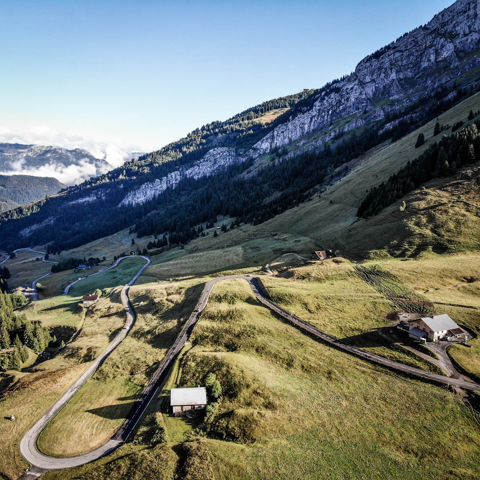The alpine landscape at Col des Aravis