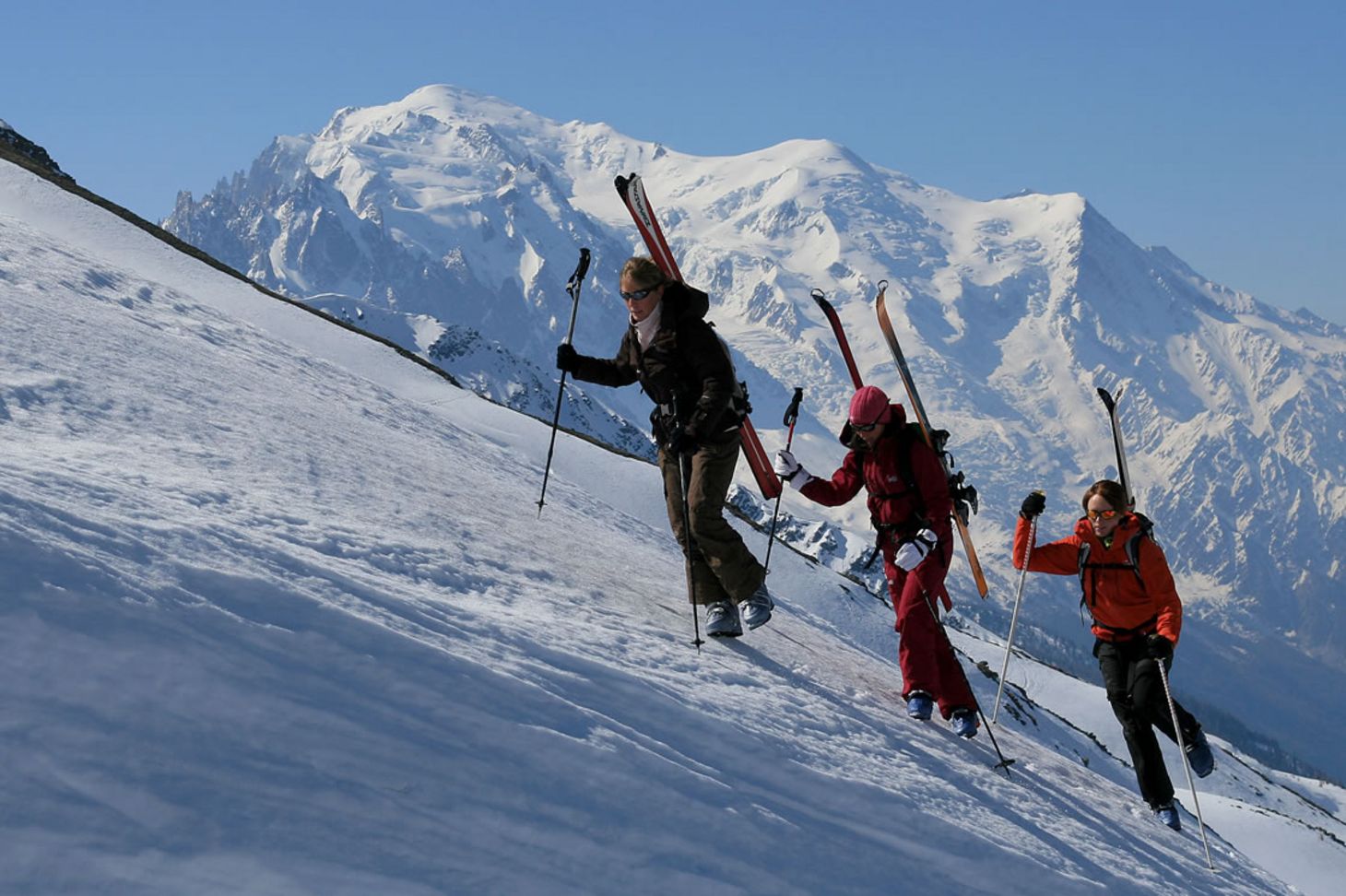 Snow-covered Mont Blanc massif